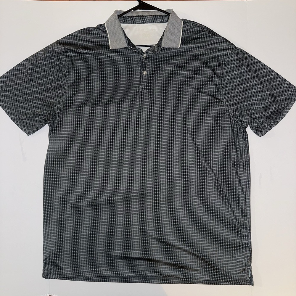 Men's XXL Hickey Freeman Geometric Pattern Performance Golf Polo Shirt
